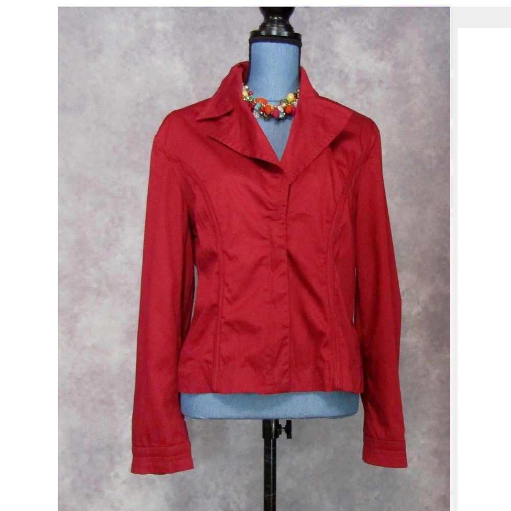 W Work to Weekend Burgundy Blazer Size 14